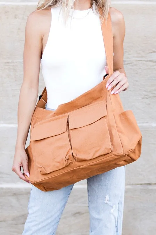 TEEK - Oversized Canvas Messenger Bag