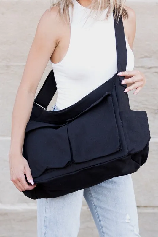TEEK - Oversized Canvas Messenger Bag
