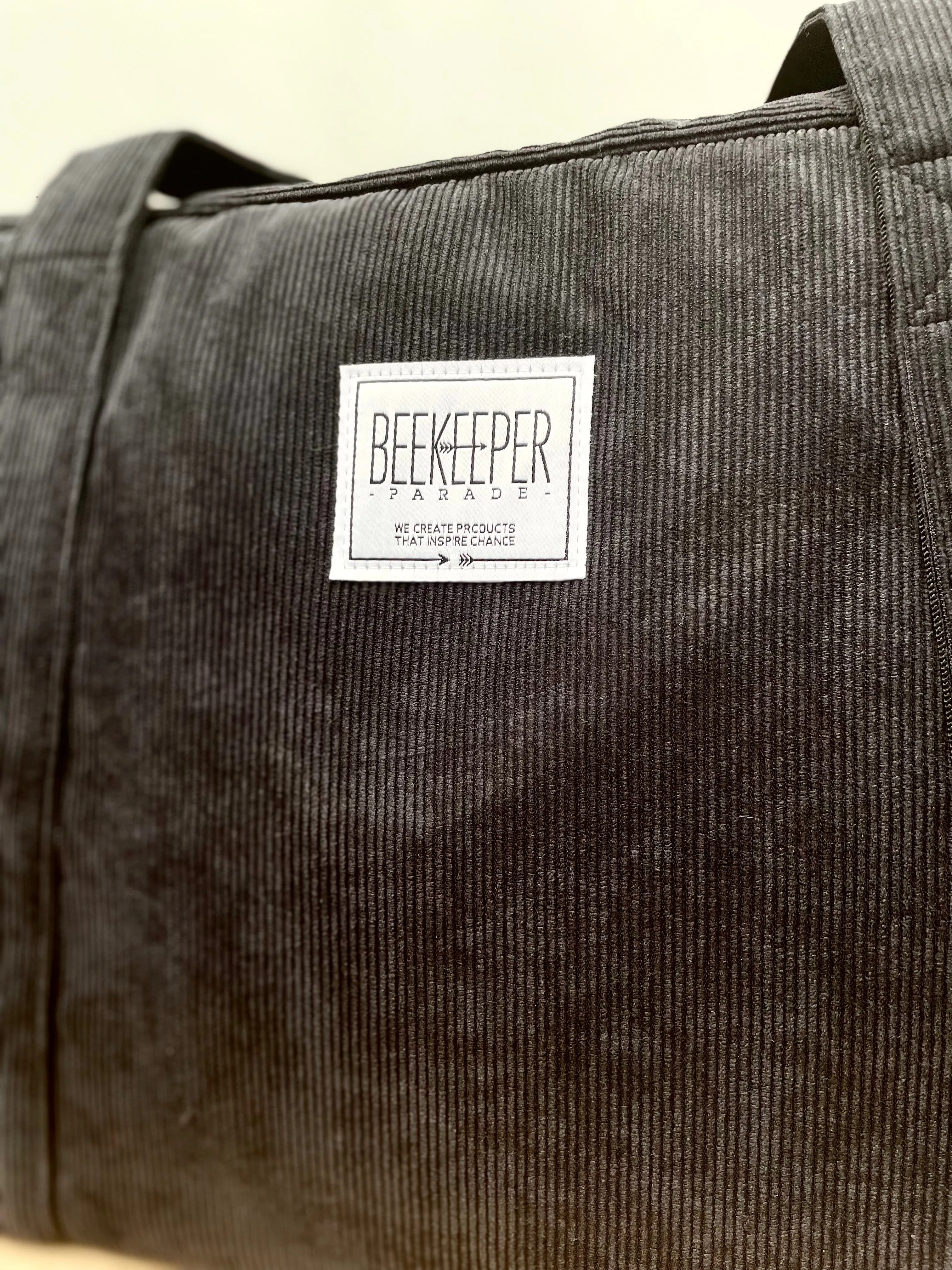 The Panda Black Corduroy 🐼 Large BeeKeeper Weekender (Masterpiece)