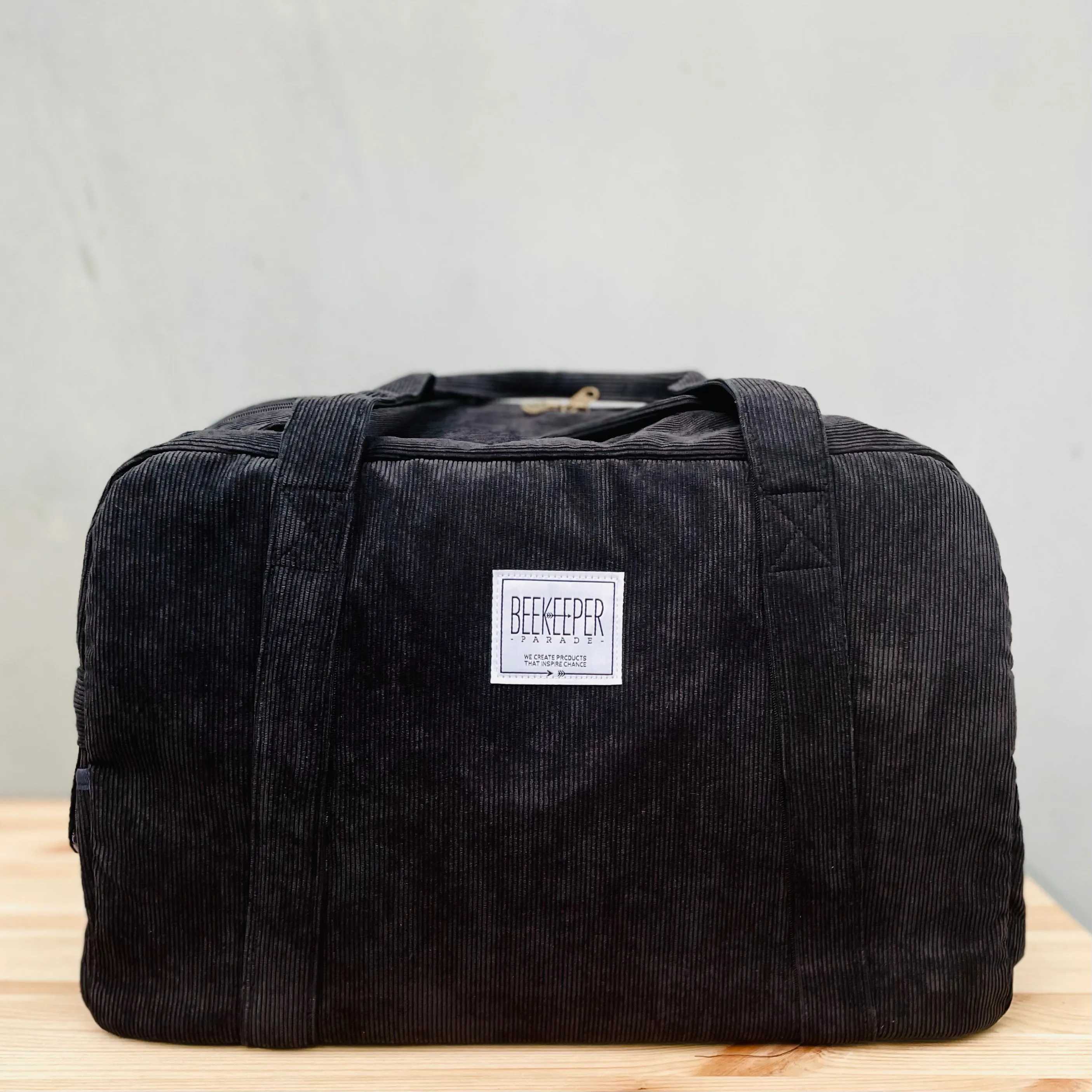 The Panda Black Corduroy 🐼 Large BeeKeeper Weekender (Masterpiece)