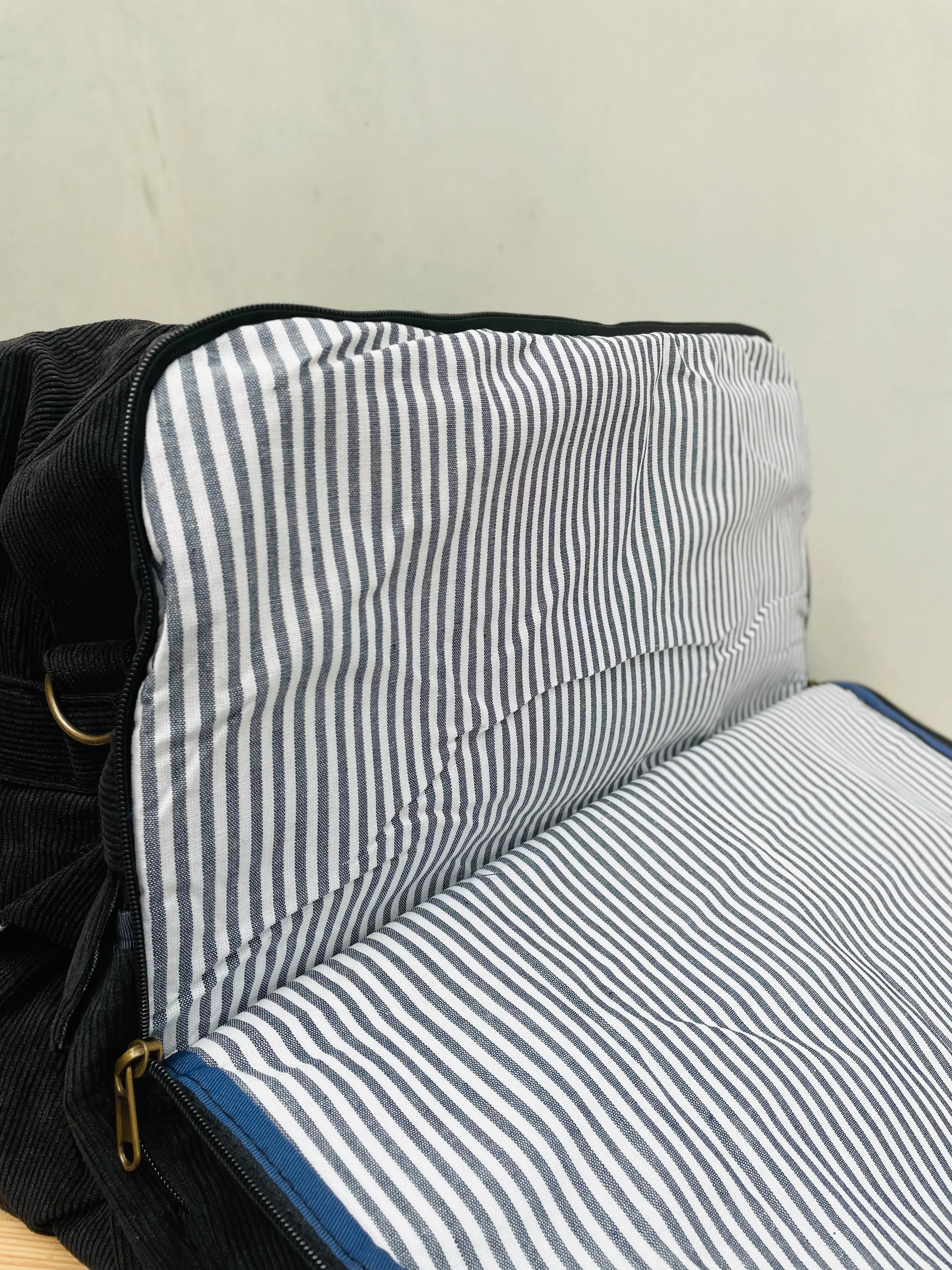 The Panda Black Corduroy 🐼 Large BeeKeeper Weekender (Masterpiece)