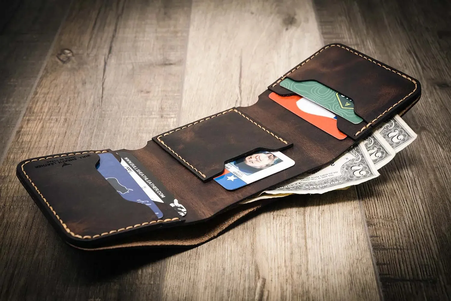 The Trinity Trifold Wallet - Walnut Brown