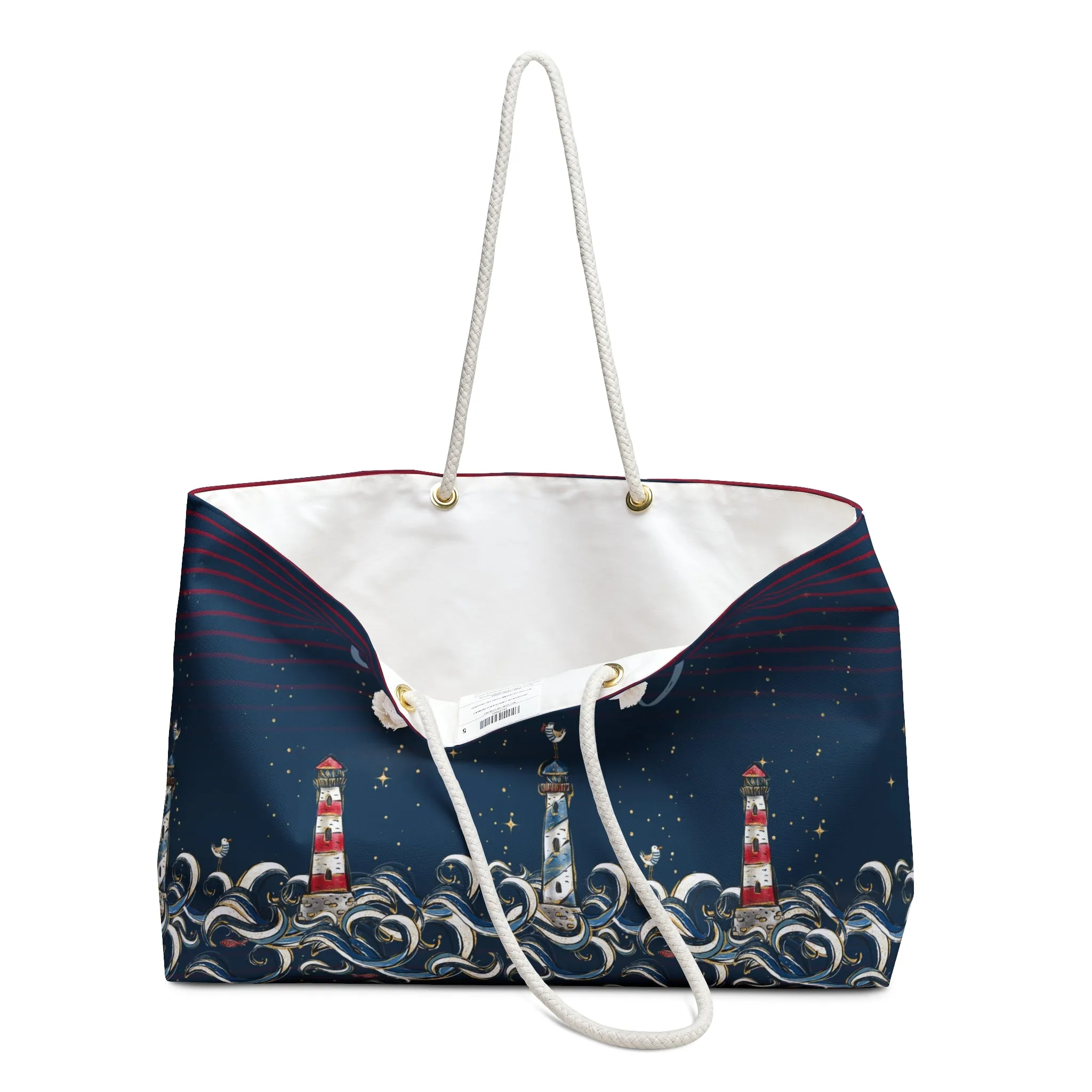 Weekender Bag, Nautical, Large Weekender Bag, Beach Bag, Book Bag