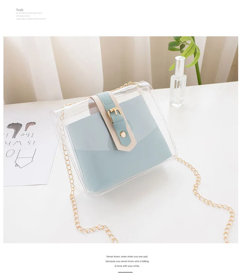 Women's Clear Casual Vinyl Crossbody Shoulder Bag