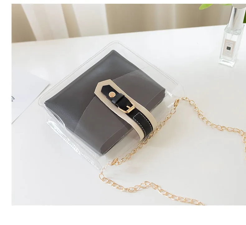 Women's Clear Casual Vinyl Crossbody Shoulder Bag