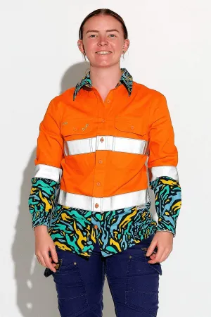 Women's Spun Out Orange Day/Night Hi Vis Workshirt
